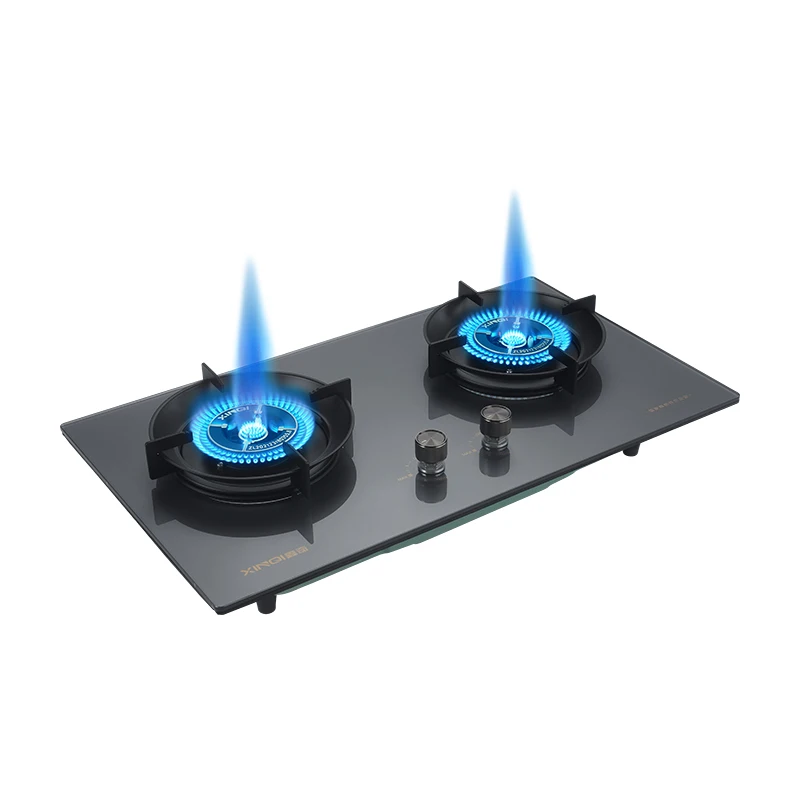 High Quality 2 Burners Gas Hob Cooker Flameout Protection Device Built-in N.G. /L.P.G Gas Stove