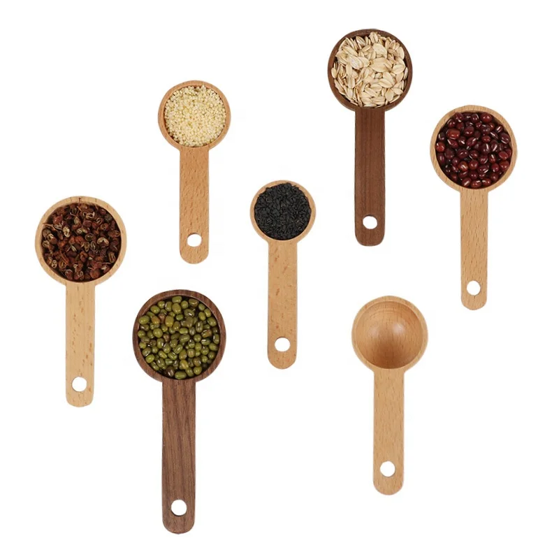 5ml/10ml/15ml Reusable coffee spoon high quality wooden spoons for coffee measuring spoon