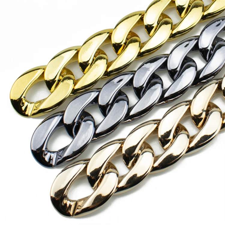 31*39mm Big size electroplating gold plastic chain purse handle DIY jewelry necklace bracelet chain bag clothing ornament