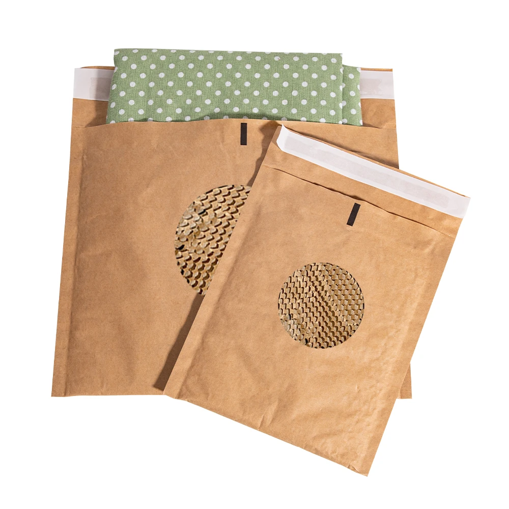 Compostable Honeycomb Padded Kraft Paper Express Envelope Mailer Biodegradable Shockproof Mailing Bags