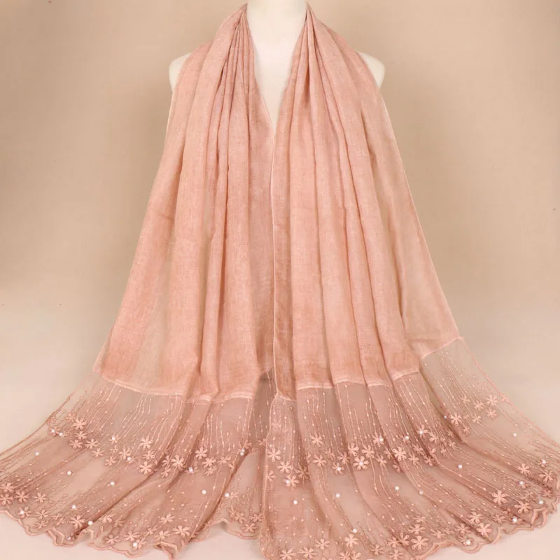 New Design Scarves for Ladies Arab Dubai Muslim Voile Scarf Hijabs Women Malaysia Head Lace Scarf Hijab