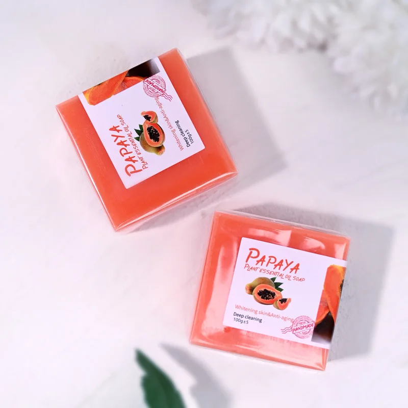 Organic Pure Herbal Kojic Papaya Extract Soap Skin Whitening handmade soap