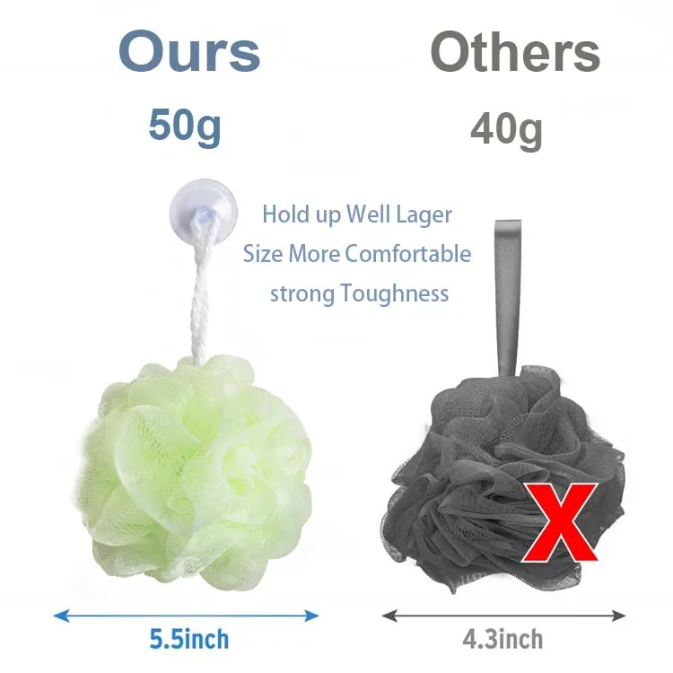 Wholesale 50g Mix Color Bath Shower Ball Loofah Body Scrubber Cleaning Exfoliating Mesh Bath Sponges