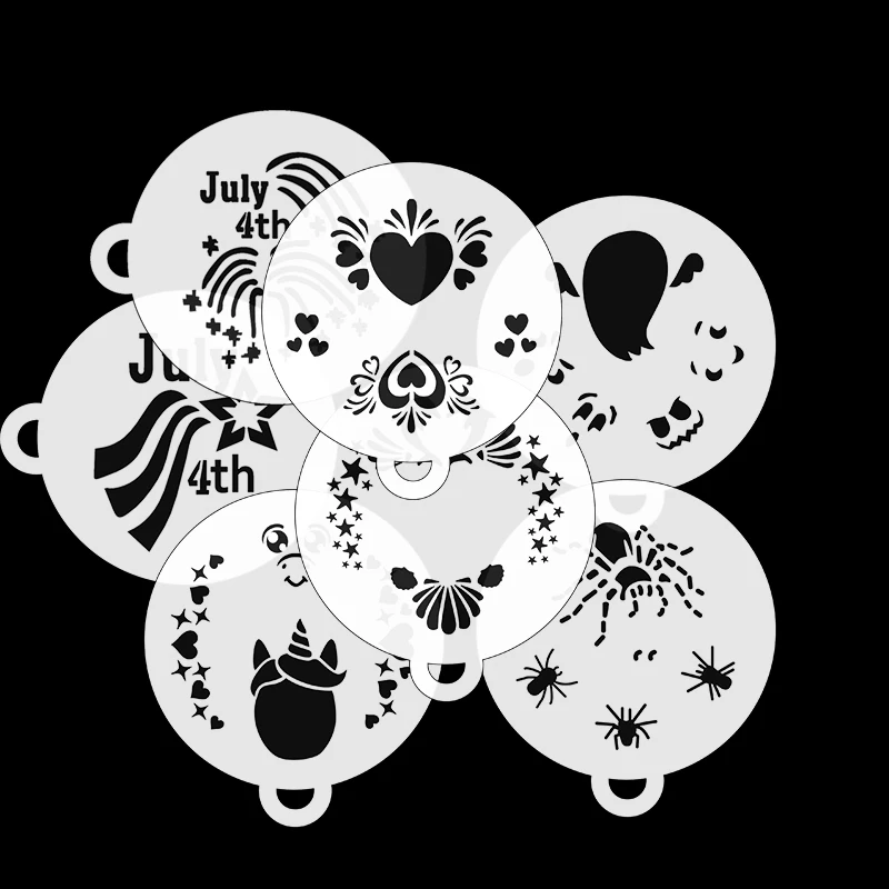 Nontoixc  Fliexable  Durable  Various Face Paint Reusable Face Painting Stencils For Airbrush Tattoo Design