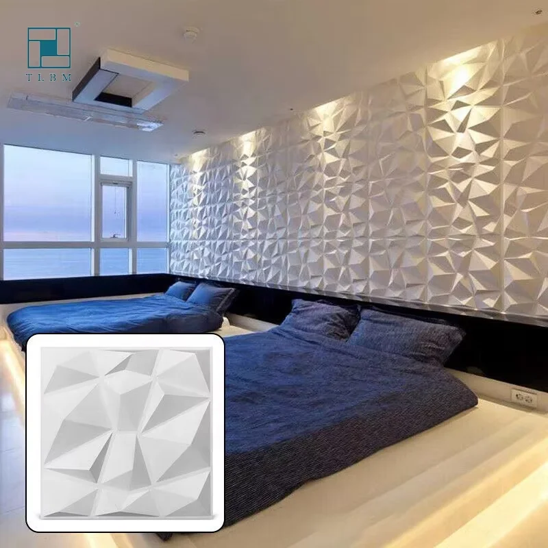 Popular Colorful Morden Art Waterproof Moisture Proof PVC 3D Diamond Wall Panels wallpaper Wall Coatings for Home Hotel KTV