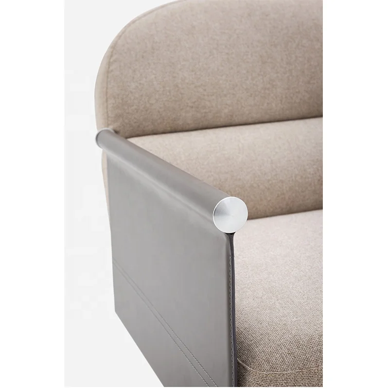 Modern Leisure Chair with Back Armrest Leather Cloth Chair for Home Living Room Dining Bedroom