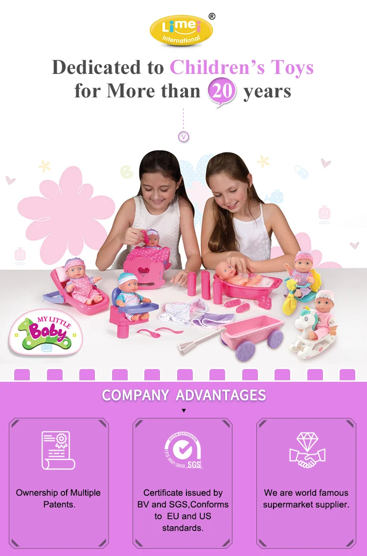 Top sales plastic 7 inch baby doll,solid Joint body breeder Fashion Doll Set 