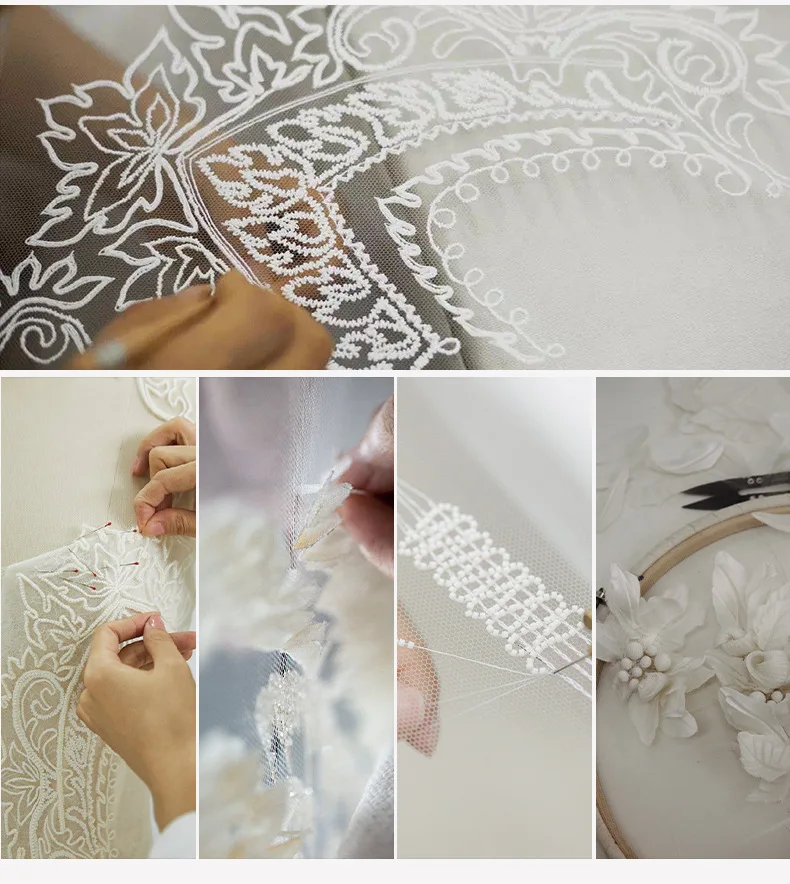 Dropshipping 2021 Hot Bride Fairy Perspective V-neck Sexy Trailing Girl Wedding Bridal Dresses