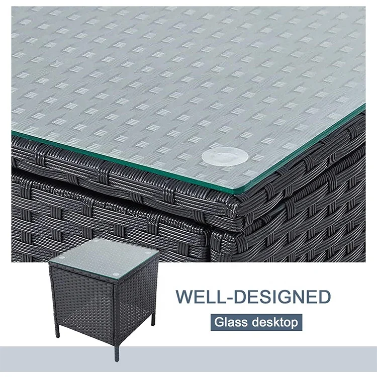 Garden sets PE Wicker Furniture 3 Piece   Garden Table and Chairs Set