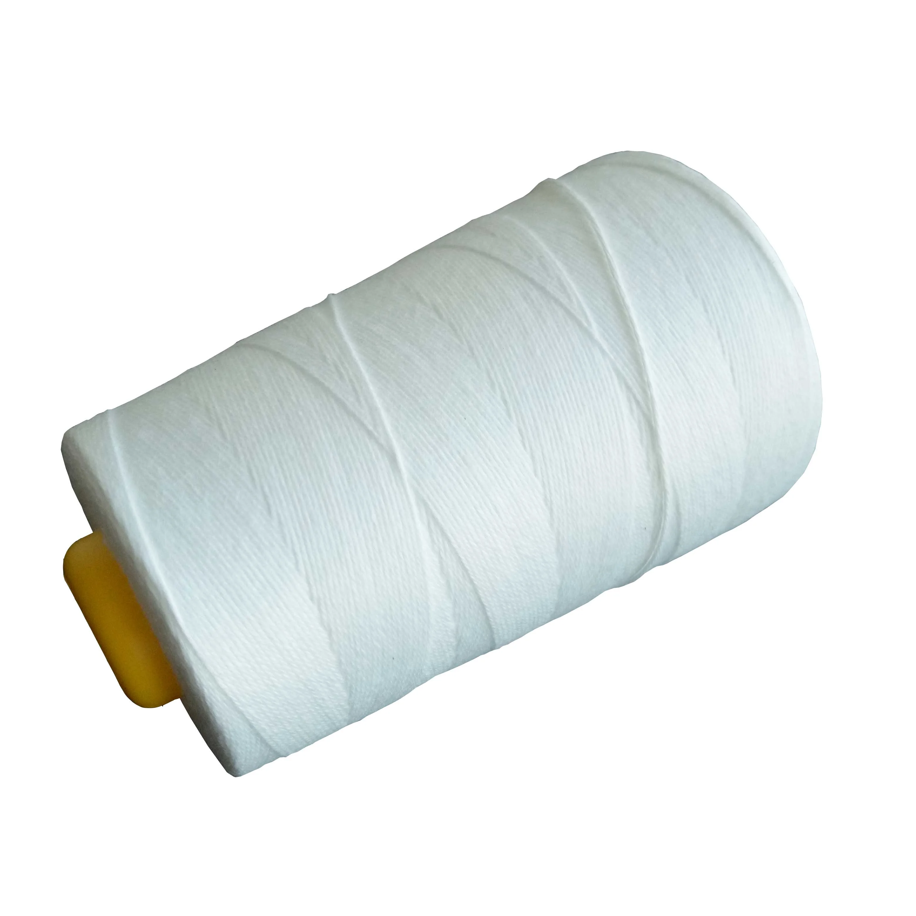 Raw white silicone lubrication 12/4 10/4 polyester thread, sack sewing thread for handheld sewing machine