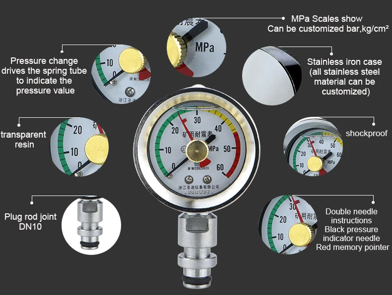 High Quality Hydraulic Industrial Digital Pressure Gauge Manometer
