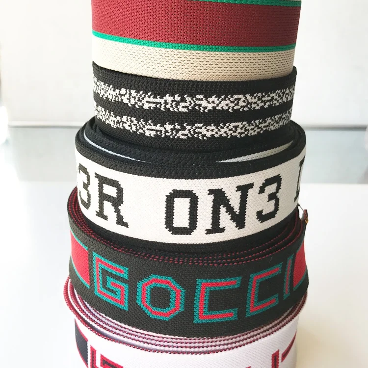 High Quality Jacquard Knit Elastic Webbing Band with letter pattern