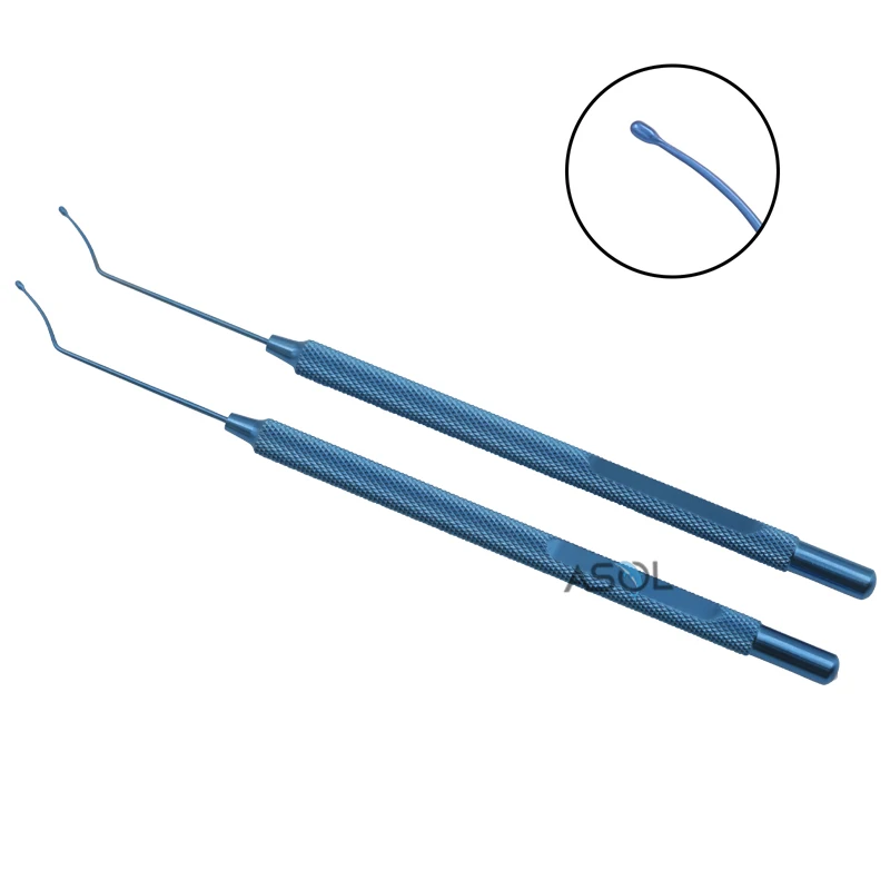 High quality manufacture titanium medical eye bylsma iol manipulator hooks 126mm