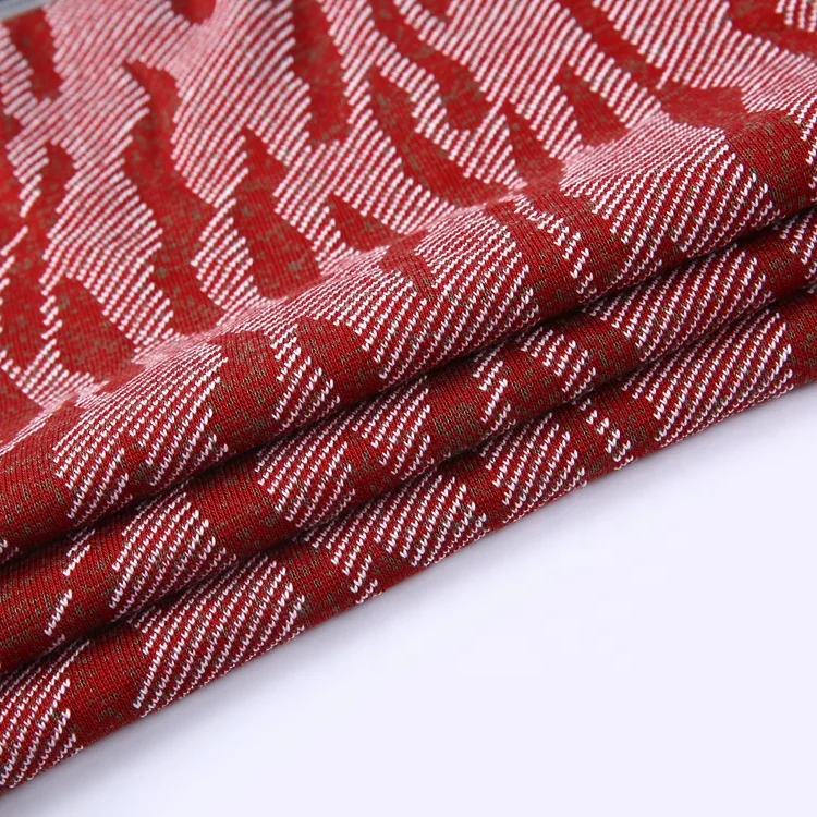 
high quality polyester cotton acrylic knitting jacquard yarn dyed fabric for winter garment cloth manufacturer 