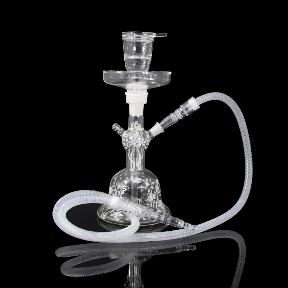 Clear Glow Glass Hookah LED Light Smoking Set Water Pipes Shisha Narguile Full Large Chicha shesha hubbly bubbly hookah