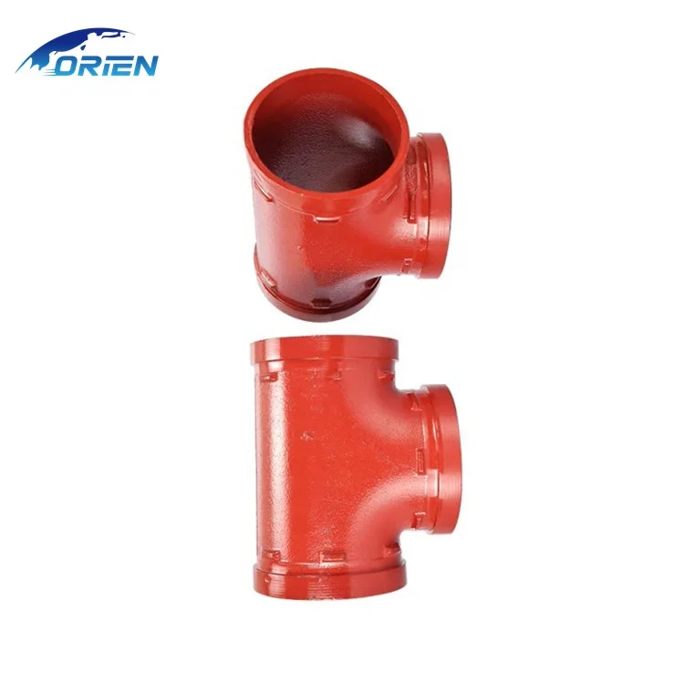 Fire Pipe Fittings Mechanical Tee Machine Pipeline Joint Plumbing Accessories Galvanized Steel Trench Tee