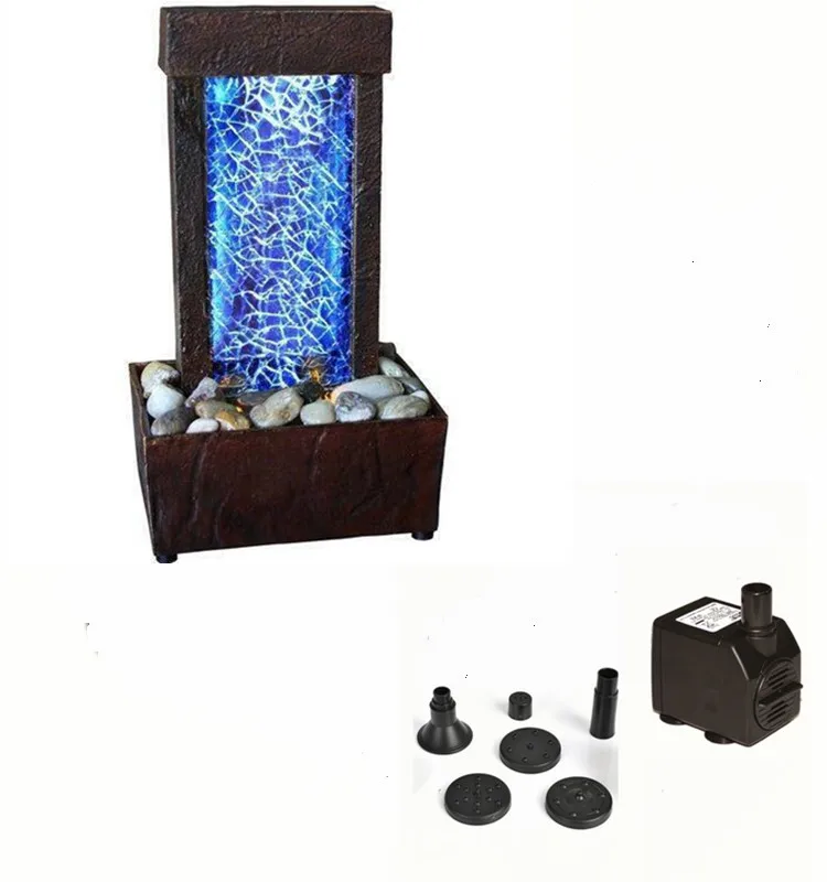 Direct Manufacturer Colorful LED indoor and outdoor waterfall fountain pump with different nozzle filters