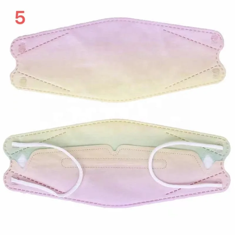  Korea Hot Selling KF94 3D 4 Layer Face Mask Print Rainbow Fish Shape GB2626