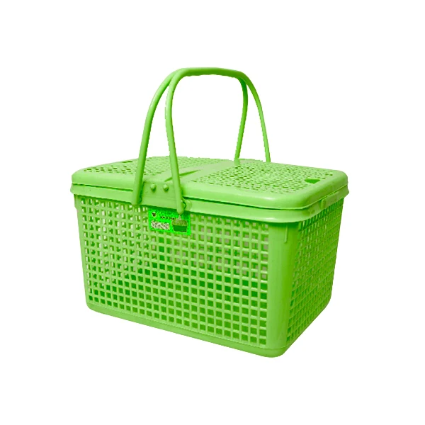 wholesale supermarket plastic shopping basket with lid pet basket with lid