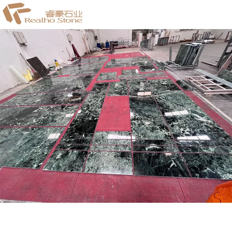 Italy Green Marble Flooring Tile Countertop Polished Verde Green Marble Luxury Home Decoration Natural Pradas Green Marble
