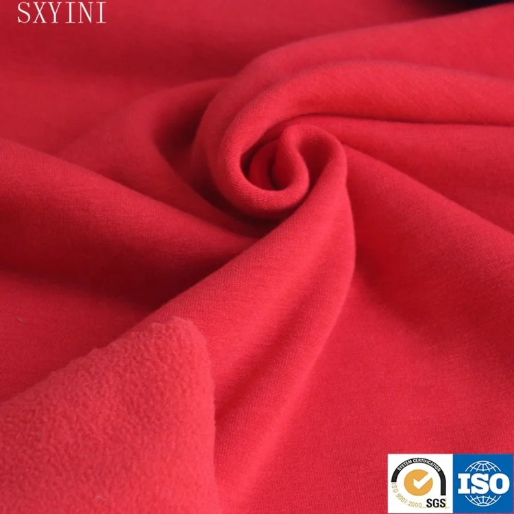
YINI polyester viscose elastic fleece inside brushed fabric 