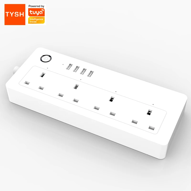 Смарт-удлинитель TYSH с 4 розетками переменного тока Usb-порта управление через приложение Великобритания/США/ЕС Wi-Fi Розетка