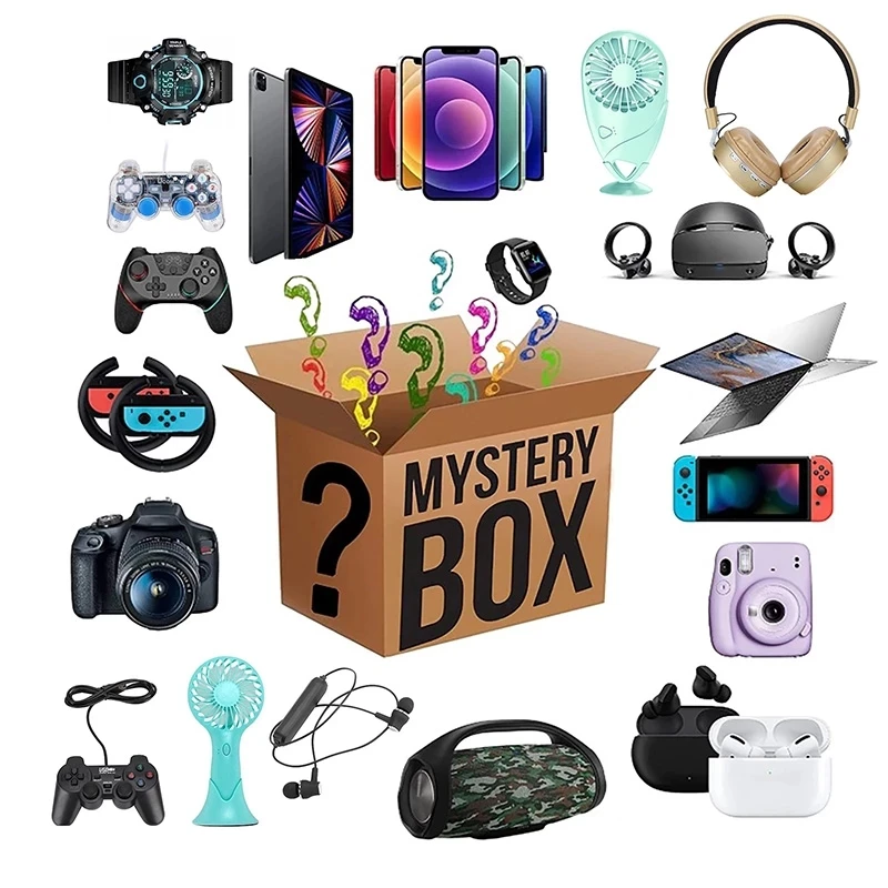 Gift Box Packaging Electronics Mystery Box may open: Computer console Drone Smart robot Electric fascia car for women men gifts