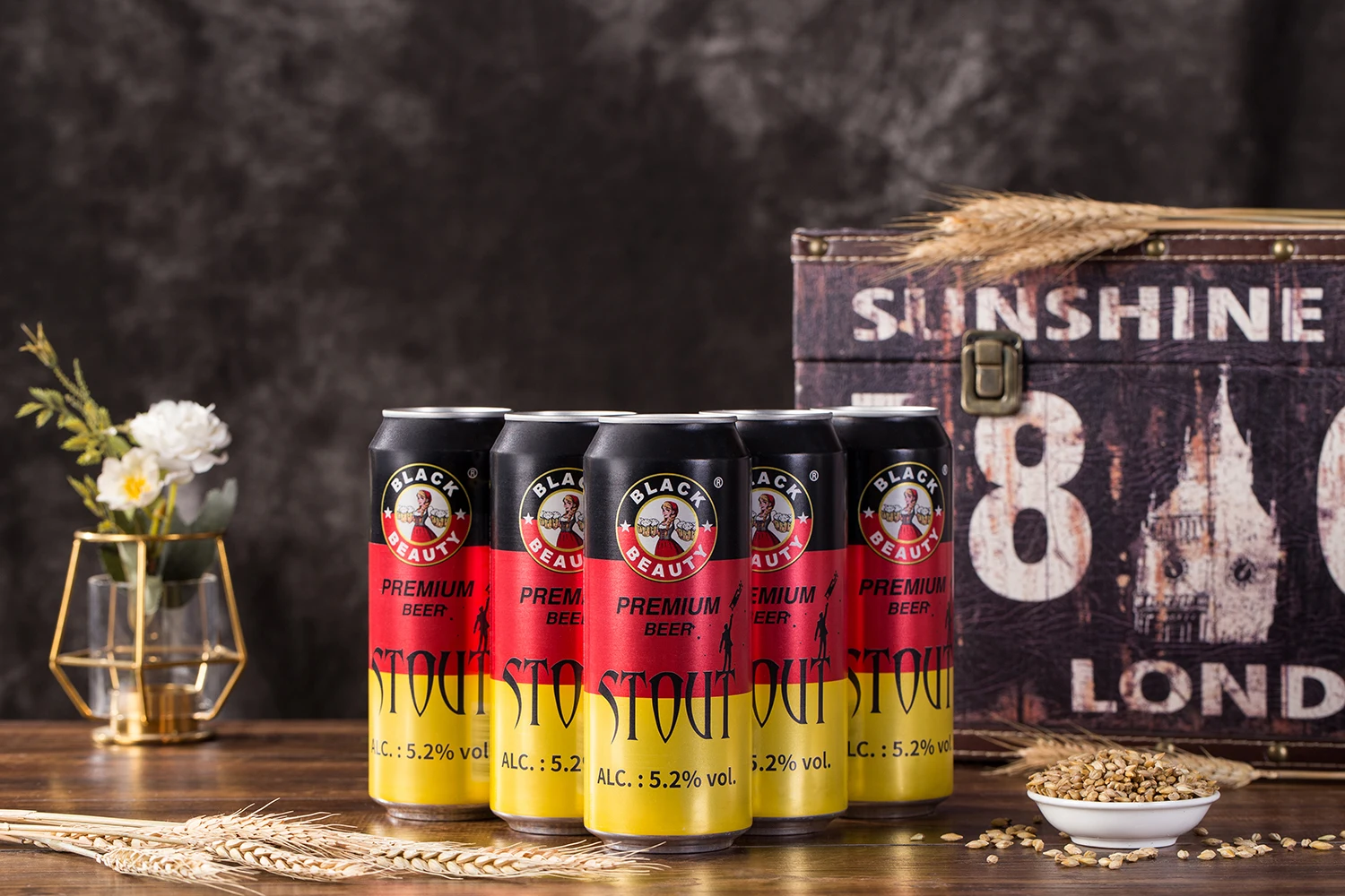 Imported Black Beauty Whole Wheat Stout Refreshing Alcoholic Drink