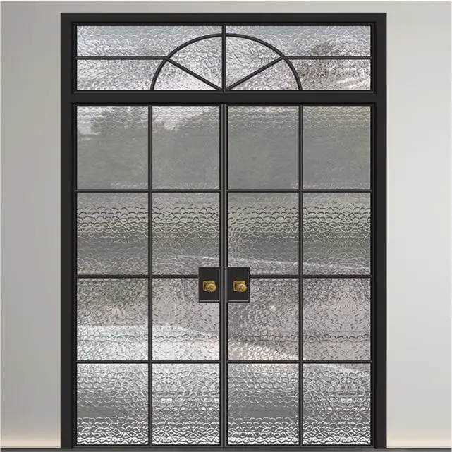 Bright French Style Double Glass Doors , Common Arch Pair Double Glazed French Doors