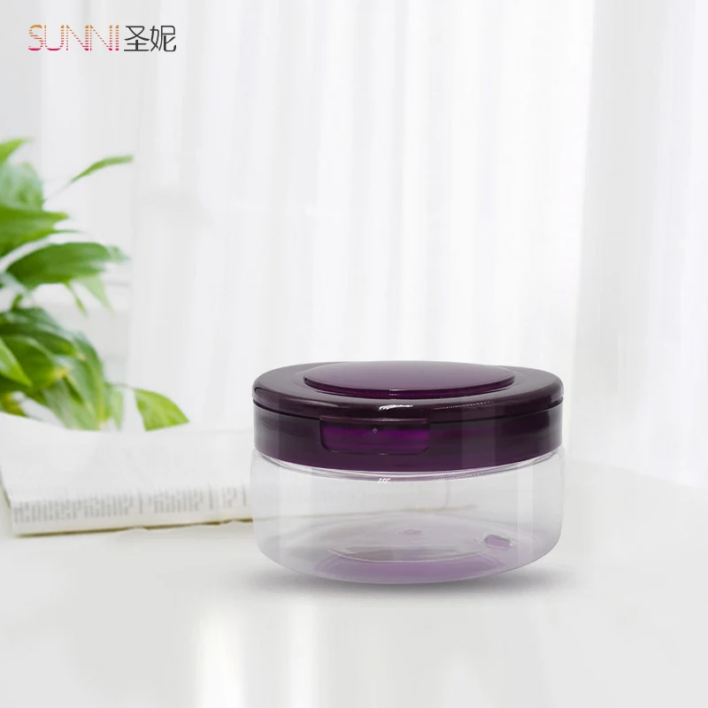 Transparent Night Cream Jar PP Flip Bottle 100ml Amber Pet Plastic Bottle