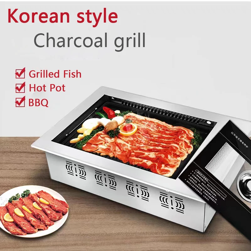 Long Service Life Restaurant Smokeless Round Barbecue Tool Stainless Steel Korean BBQ Grill