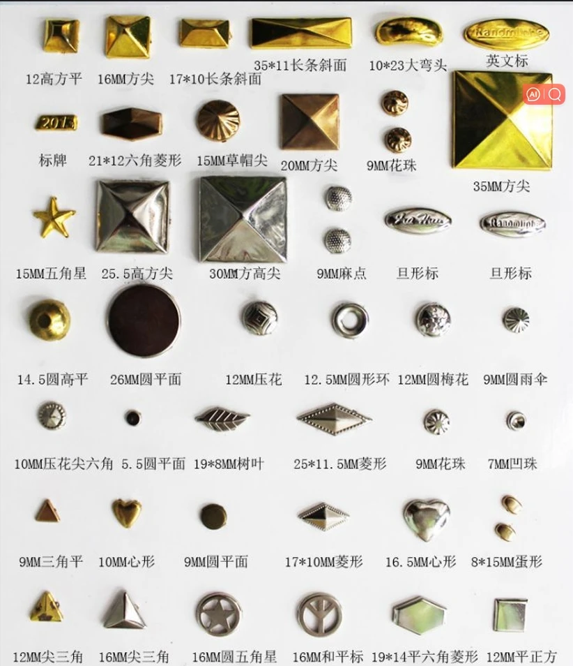 wholesale china price  full size and full style 4 prong nail rivet for leather rivet
