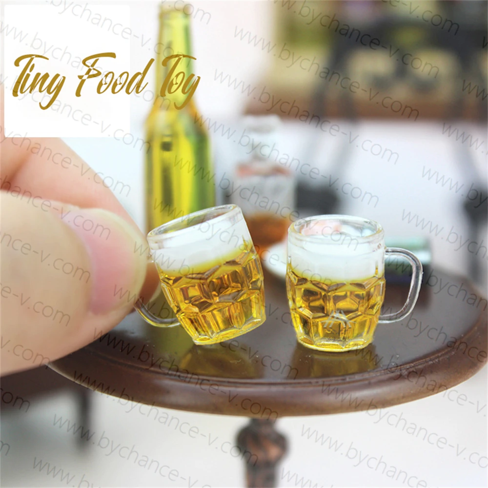wholesale DIY accessories tiny food toy miniature beer mug dollhouse supplies girls accessories pendant charms