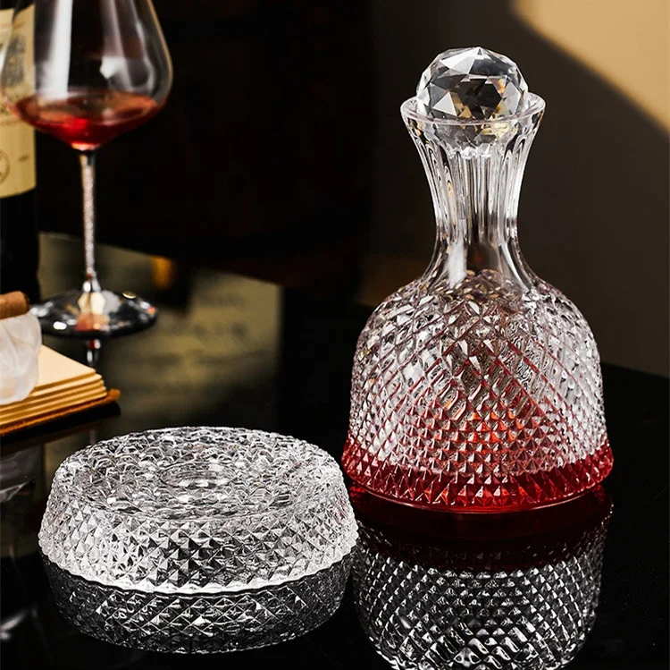1500ml Hand Made Engraving Whisky Decanter Swirling Crystal Glass Wine Decanters With Stopper