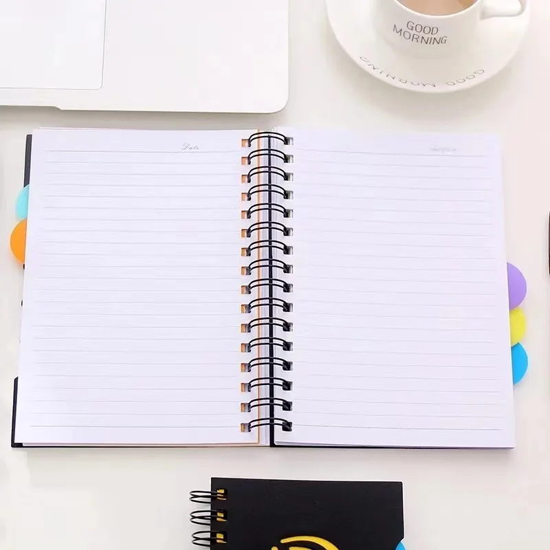 A4 B5 A5 A6 factory  Wholesale African  Colorful 5 Subject PP Cover Spiral Notebook with Dividers