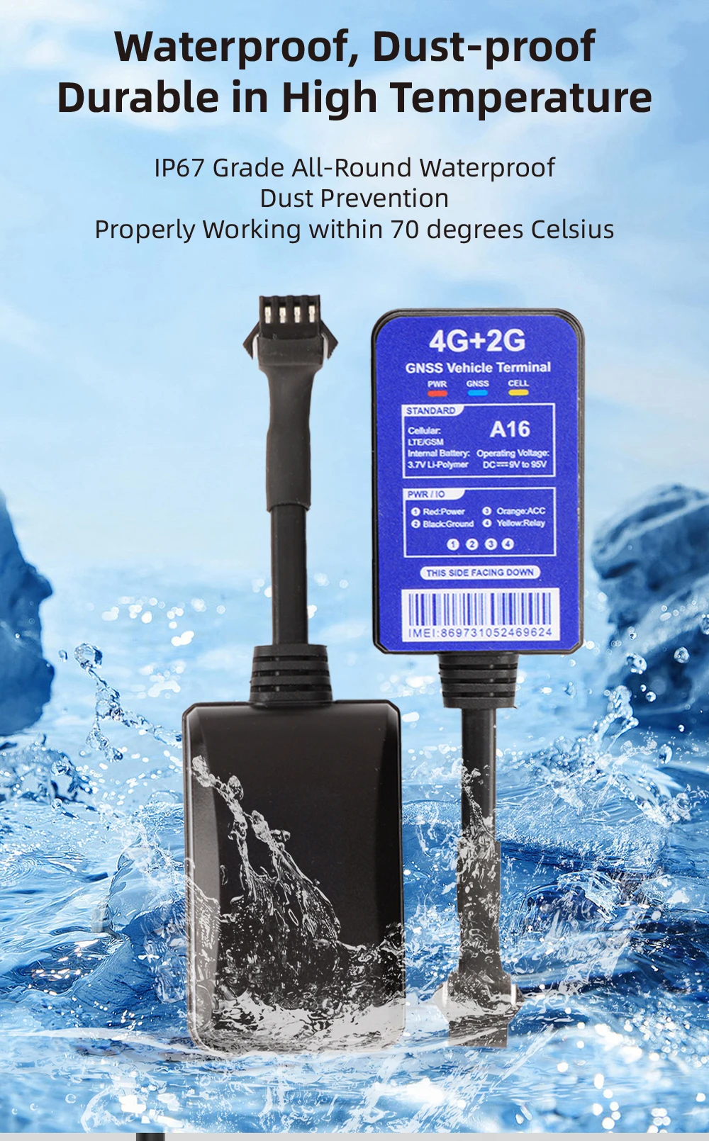 Waterproof gps tracker blind area transmission of GPS data 4G gps tracking