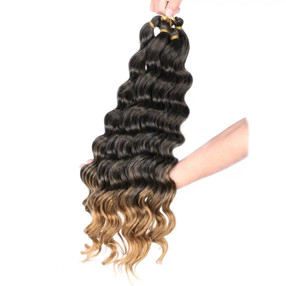 Charming 20inch High Temperature Fiber Synthetic Hair Extensions Curly Braiding Hair Deep Wavy Braiding Hair