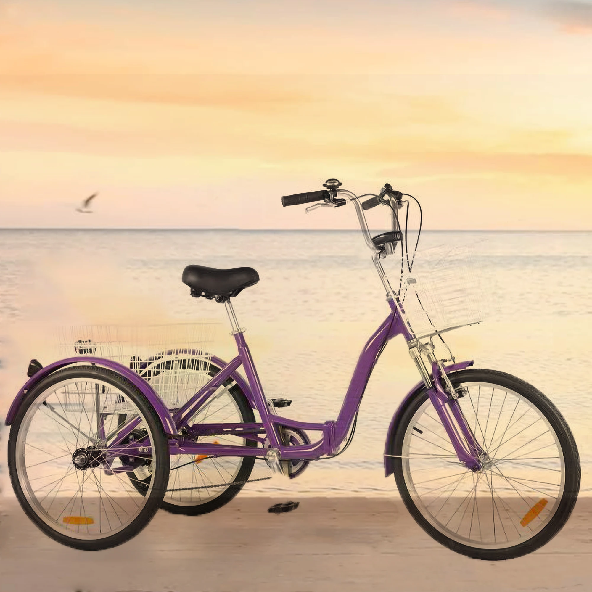 Good Quality Low Price 3 Wheel Bikes for Adults with 7 Gears Adult Trike 3 Wheel Adult Tricycle 3 Wheel Bicycle