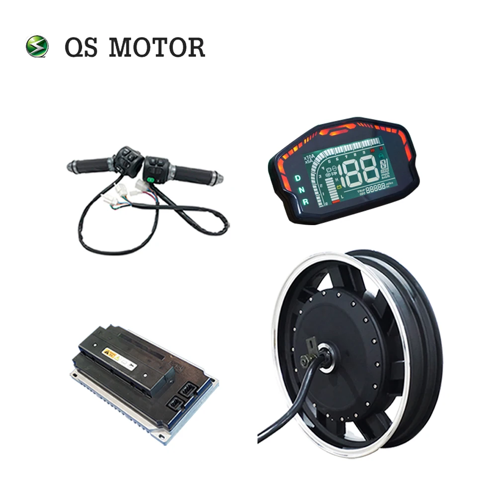 SiAECOSYS QSMOTOR 17X3.5inch 5000W 72V 100kph hub Motor with EM200SP controller power train kits for electric motorcycle