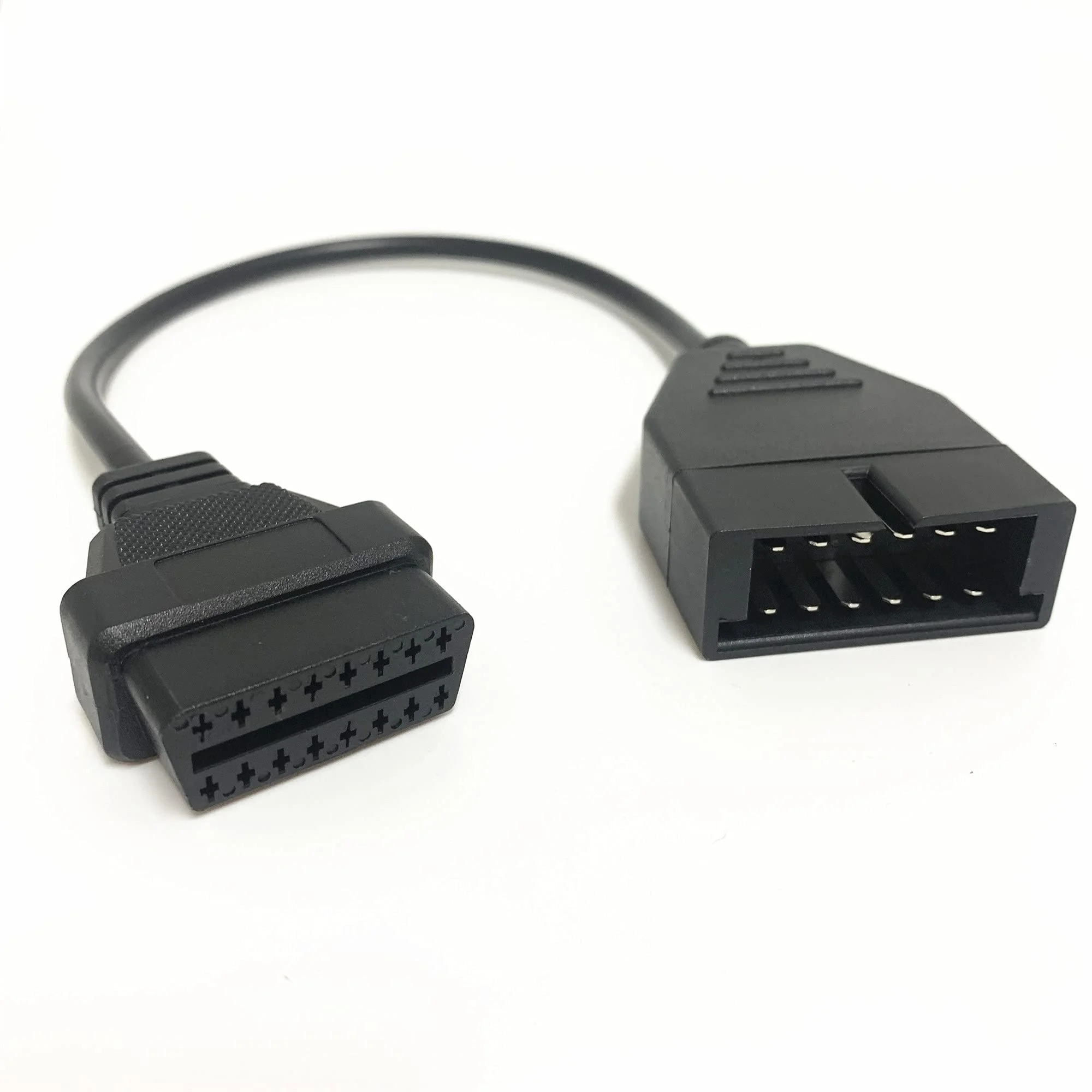 E-Car Connection 12 Pin Male to 16 Pin Female OBD OBDII Car Diagnostic Adapter Cable for GM Vehicles