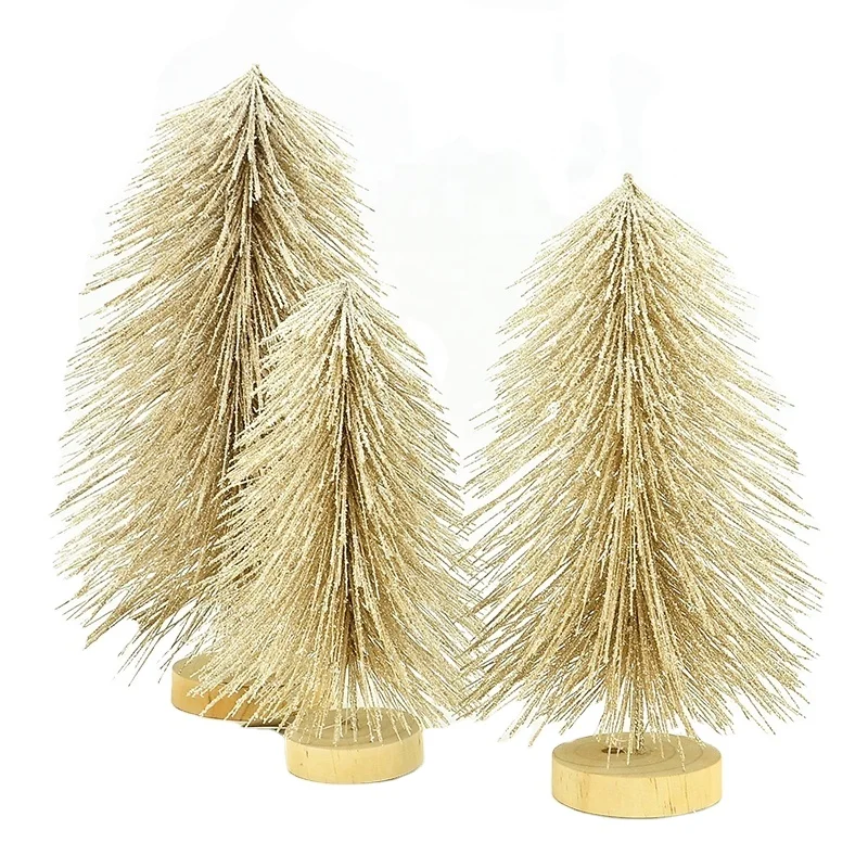 15 дюймов Рождественская елка неосвещенная шампанское золото жесткая игла Рождественская елка