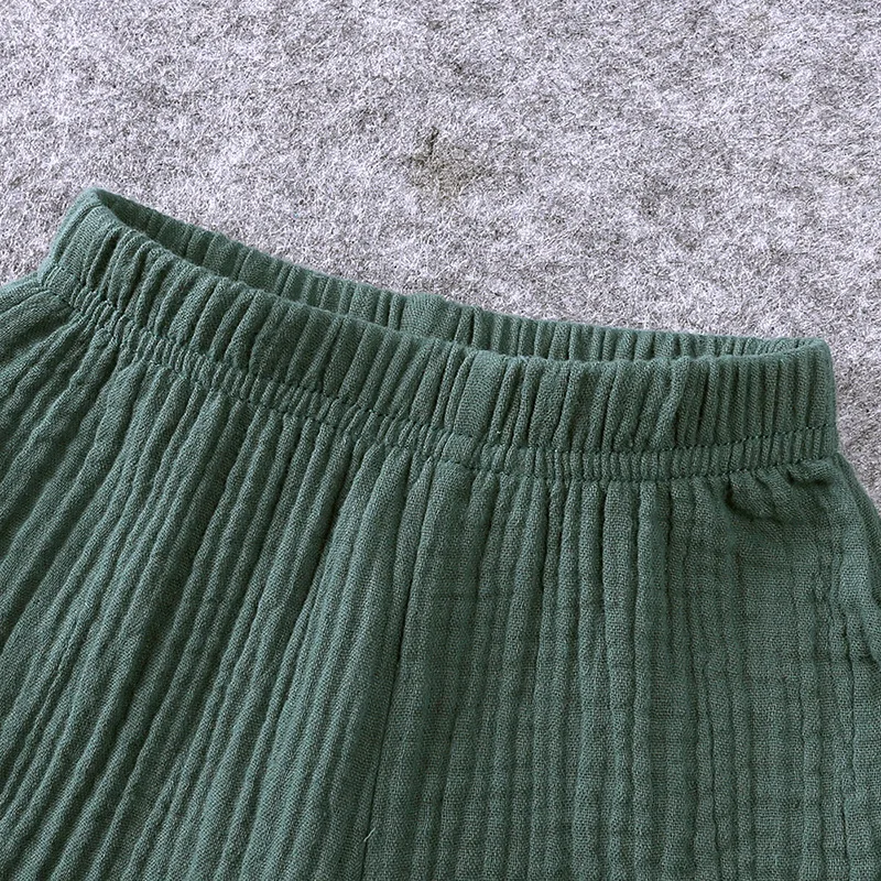 Wholesale Children Clothing Set Boys Girls Short Sleeve T Shirt And Shorts Cotton Linen 2 Piece Kids Summer Outfits