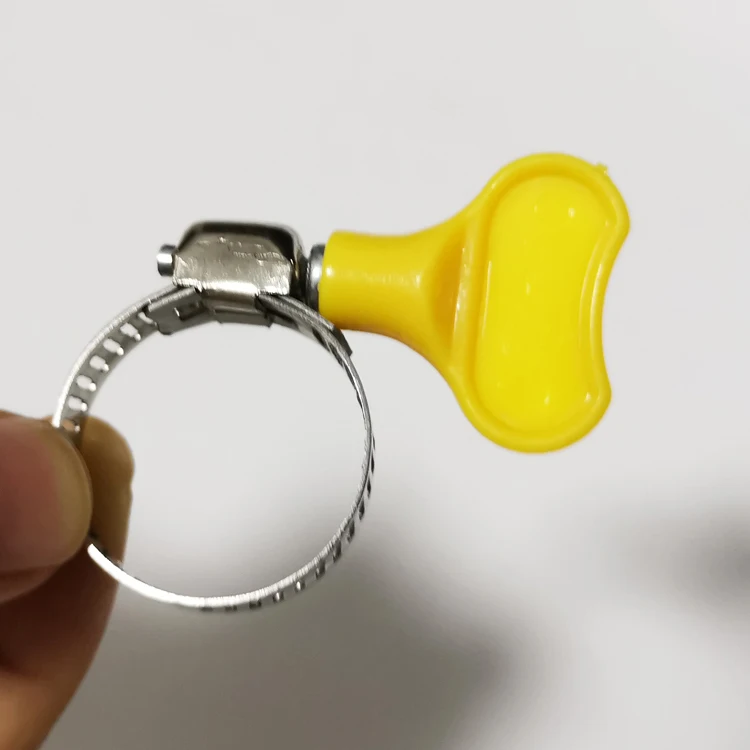 Galvanized American Type Miniature Worm Drive Hose Clamps With Plastic Handle Butterfly