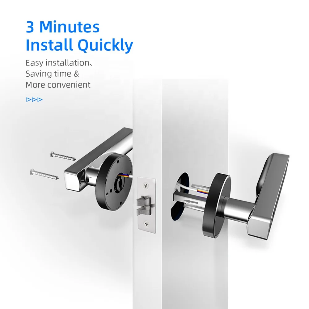  Security Simplified Lever WiFi BLE APP Access Smart Digital Fingerprint Hardware Door Handle