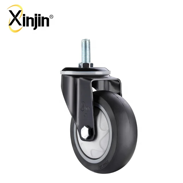 3 inch medium duty single ball bearing super silence TPR fixed caster wheel