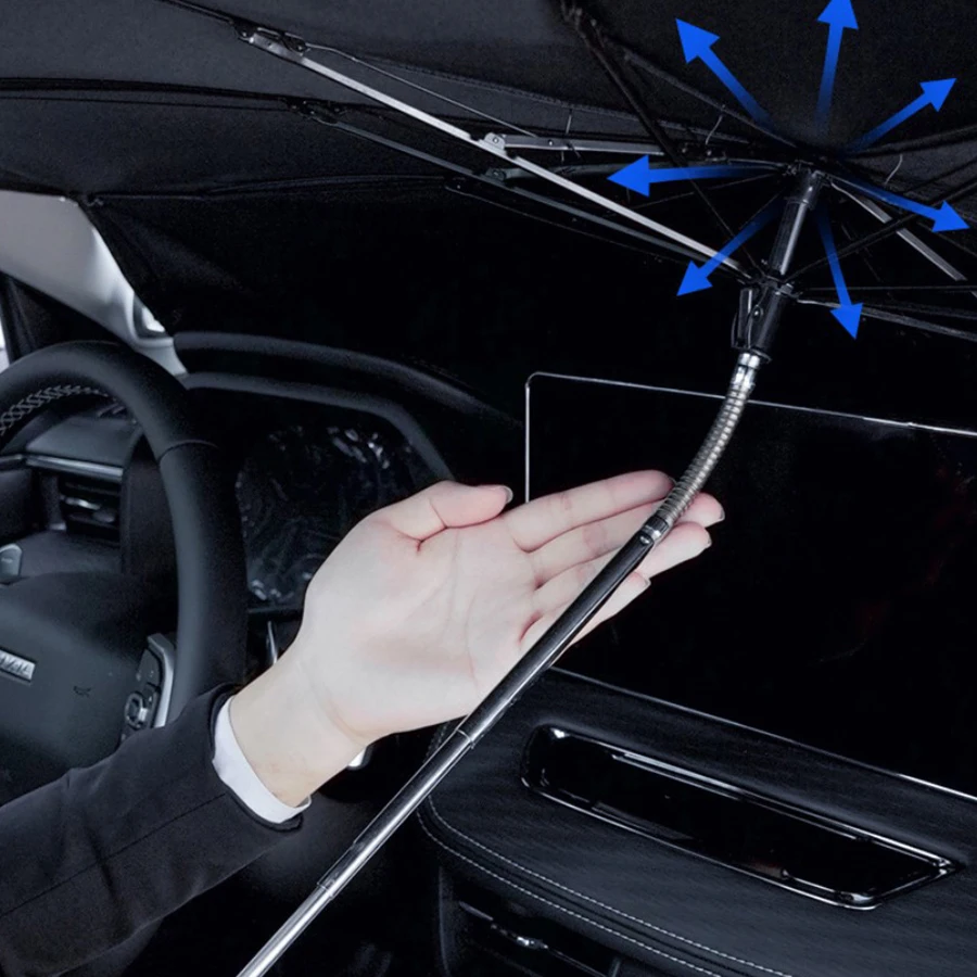 Multifunction Front Window Windshield Sun UV Protection Sunshade Umbrella Cover Protector With Emergency Hammer For Car SUV