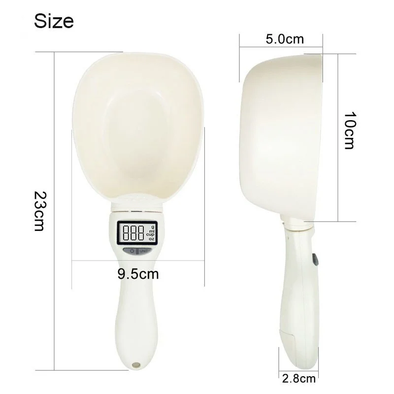 Large Capacity 800g/0.1g Pet Feeding Scale High Accuracy Cat Dog Food Scale Portable Home Kitchen Digital Measuring Spoon Scales