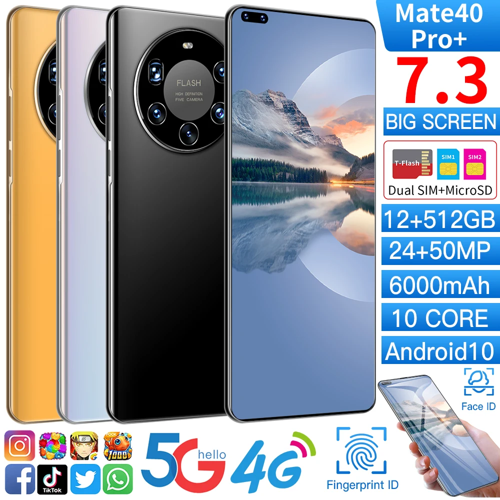  Смартфон Mate 40 Pro 12 + 512 ГБ 7 3 дюйма 6000 мА · ч Android 10