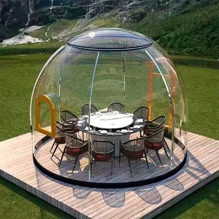 Full House outdoor mobile Glass Polycarbonate Dome House Glamping Designs PC Bubble Starry Sky Dome Room