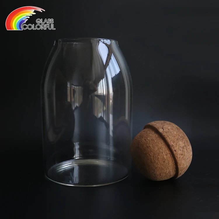 Food storage container sets borosilicate glass jar with cork
